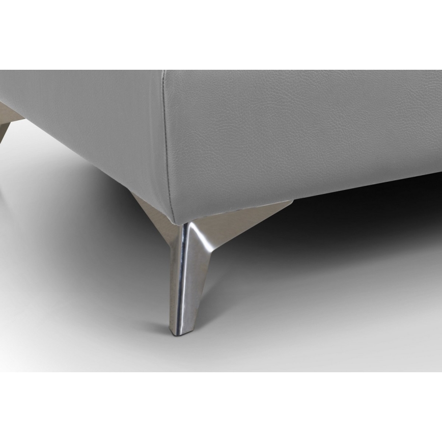 Kulmasohva nahkaa, avattava, L-mallinen SALERNO II oikea, harmaa