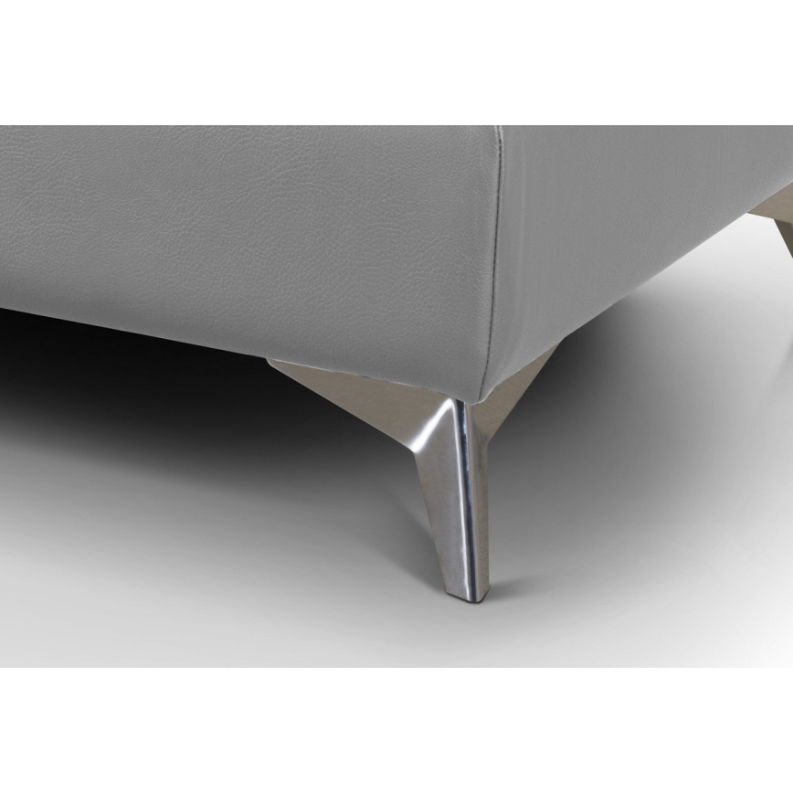 Nahkainen kulmasohva L-mallinen SALERNO II vasen harmaa