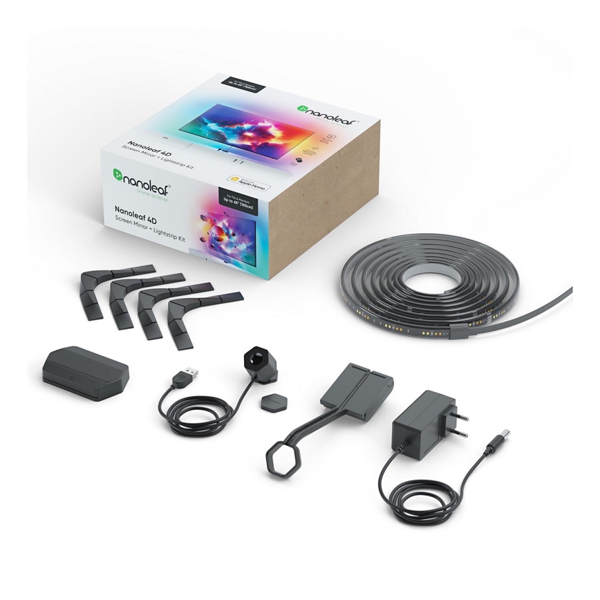 Nanoleaf - Aseta 4D-näytön peilaukseen + Lightstrips basic setti 4m 65''