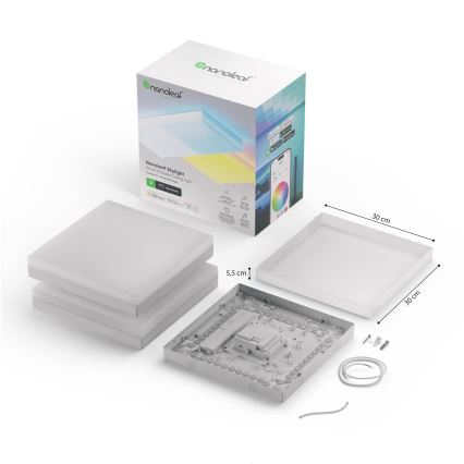Nanoleaf - SETTI 3x LED RGBW himennettävät kattovalaisimet SKYLIGHT LED/18W/230V + 2xLED/16W/230V 2700-6500K Wi-Fi