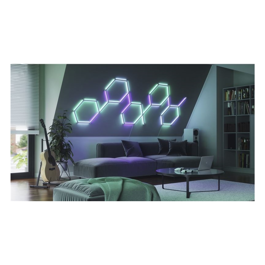 Nanoleaf - SETTI 9x LED RGBW Himmennettävä kisko LINES LED/2W/230V 1200-6000K Wi-Fi