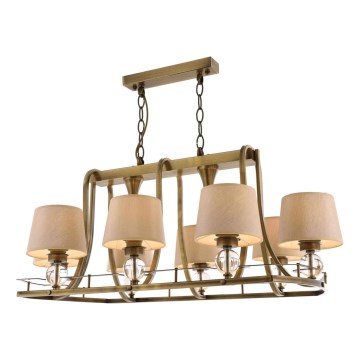 NARA-kattokruunu ketjulla 6xE27/40W/230V, messinki