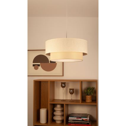 NATIA-riippuvalaisin, kaapelikiinnitys, 1xE27/60W/230V, Ø45 cm, kerma