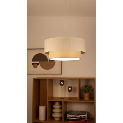 NATIA-riippuvalaisin, kaapelikiinnitys, 1xE27/60W/230V, Ø45 cm, kerma