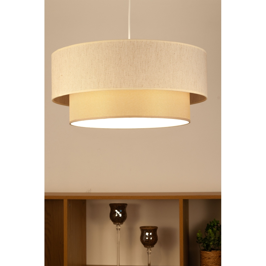 NATIA-riippuvalaisin, kaapelikiinnitys, 1xE27/60W/230V, Ø45 cm, kerma
