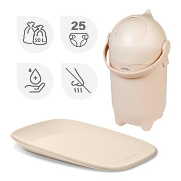 Nattou - Vaipparoskis ja hoitoalusta SOFTY 50x70 cm beige