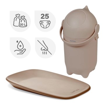 Nattou - Vaipparoskis ja hoitoalusta SOFTY 50x70 cm ruskea