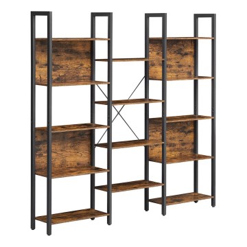 NAVARO-kirjahylly ruskea/musta