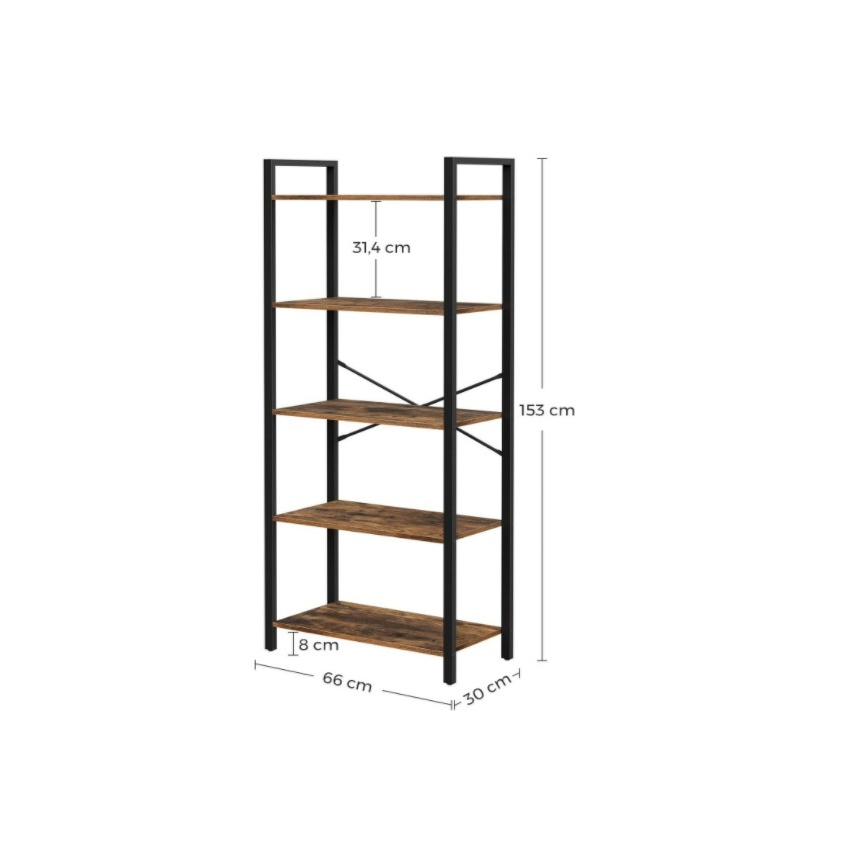 NAVARO-kirjahylly, ruskea/musta