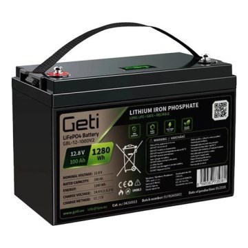 Näytöllinen LiFePO4-akku 12,8 V / 100 Ah