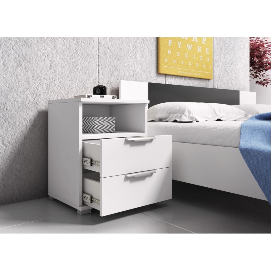 NED-yöpöytä, valkoinen