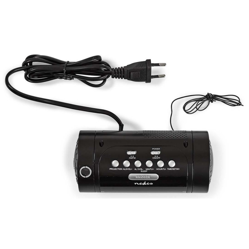 Radioherätyskello LED-näytöllä ja projektorilla 230V