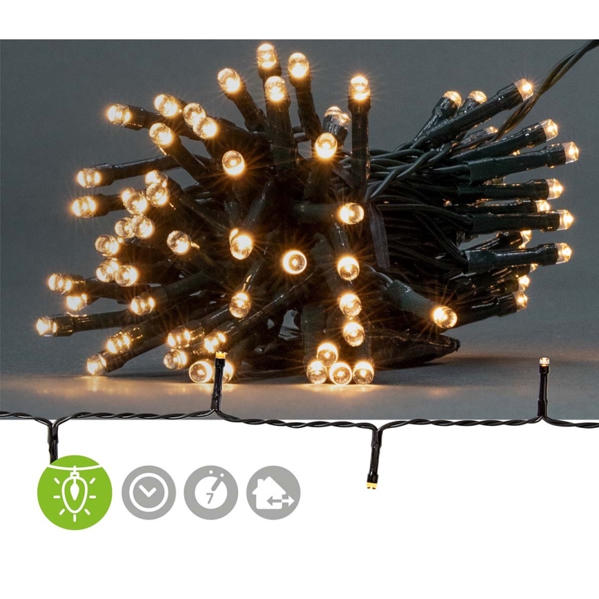 LED-ulkovalosarja 96xLED/7 toimintoa/3xAA 7,7m IP44 lämmin valkoinen