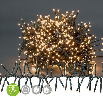 LED-ulkovalosarja 768xLED/7 toimintoa 8,6m IP44 lämmin valkoinen