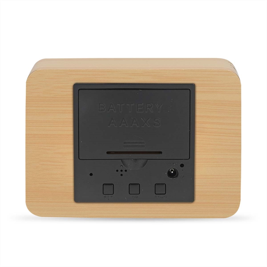 Puinen digitaalinen herätyskello LED-näytöllä ja lämpömittarilla 5V/3xAAA