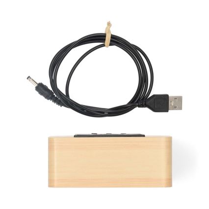 Puinen digitaalinen herätyskello LED-näytöllä ja lämpömittarilla 5V/3xAAA