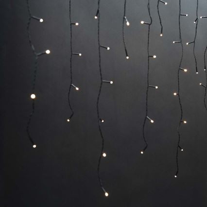 LED-ulkojouluverho 180 LED/7 valotilaa 10,9 m IP44 lämmin valkoinen