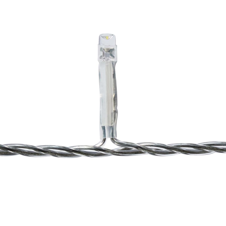 LED-ulkokäyttöön sopiva jouluverho, 360 LED / 7 toimintoa, 14 m, IP44, kylmänvalkoinen