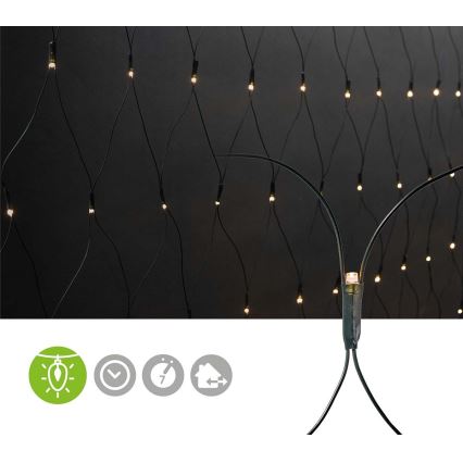 LED-valoverho ulkokäyttöön 160xLED/7 toimintoa 5m IP44 lämmin valkoinen