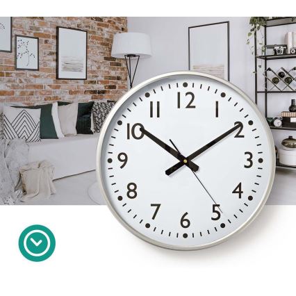 Seinäkello Ø 38 cm 1xAA valkoinen