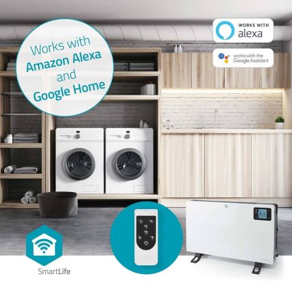 Sähköinen suora-/konvektorilämmitin 750/1250/2000W/230V Wi-Fi Tuya + kaukosäädin