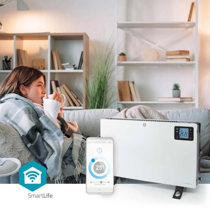 Sähköinen suora-/konvektorilämmitin 750/1250/2000W/230V Wi-Fi Tuya + kaukosäädin
