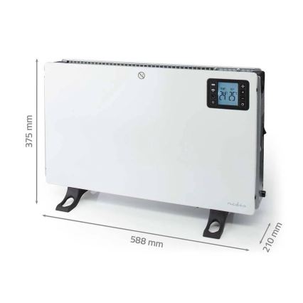 Sähköinen suora-/konvektorilämmitin 750/1250/2000W/230V Wi-Fi Tuya + kaukosäädin