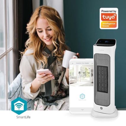 Tuuletin keraaminen lämmitin Smartlife 1400/2000W/230V Wi-Fi Tuya + kauko-ohjaus