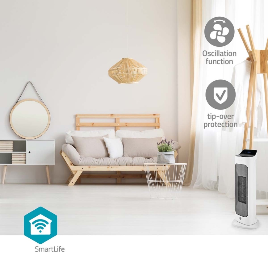Tuuletin keraaminen lämmitin Smartlife 1400/2000W/230V Wi-Fi Tuya + kauko-ohjaus