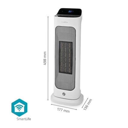 Tuuletin keraaminen lämmitin Smartlife 1400/2000W/230V Wi-Fi Tuya + kauko-ohjaus