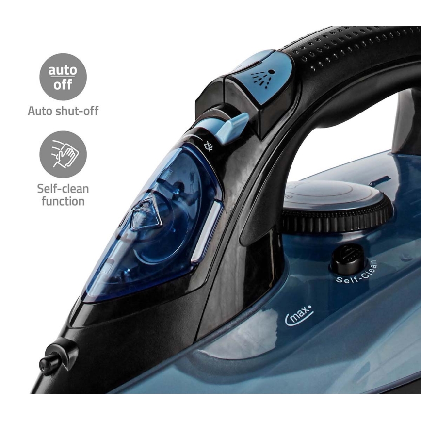 Höyrysilitysrauta 2600W/230V musta/sininen
