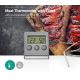 Lihan lämpömittari LCD-näytöllä ja ajastimella 0-250 °C 1xAAA