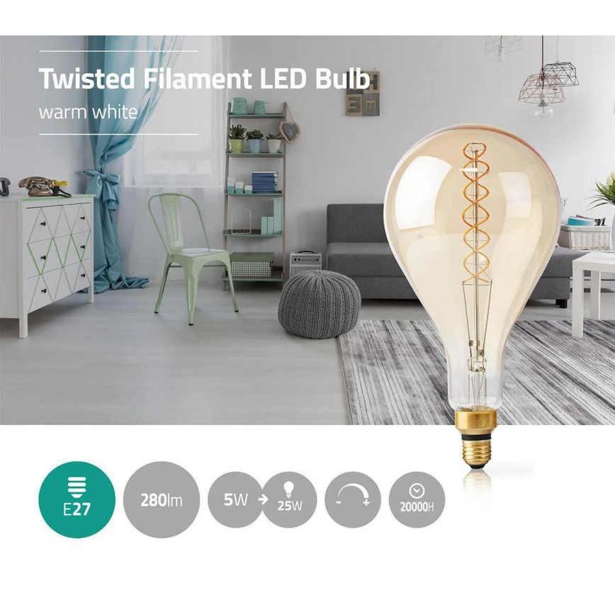 Himennettävä LED-polttimo FILAMENT A160 E27/5W/230V 2000K