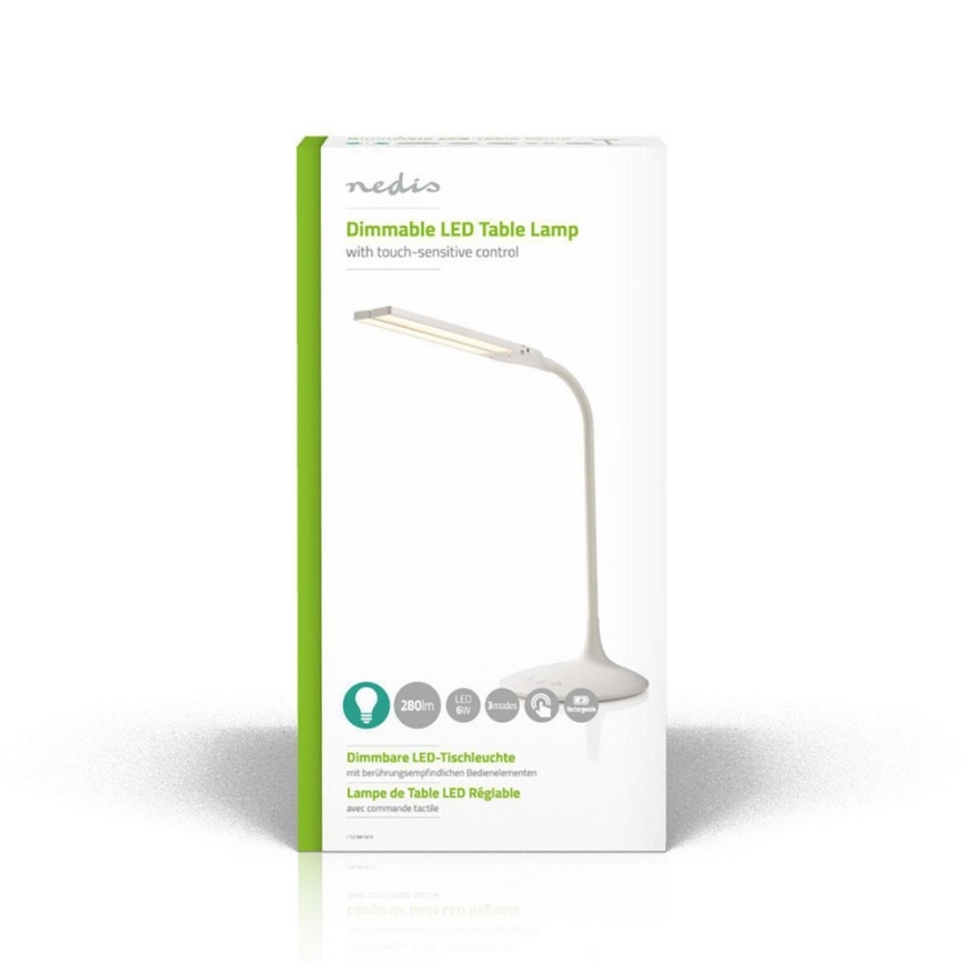 LED himmennettävä pöytävalaisin LED/6W/5V 2200 mAh valkoinen