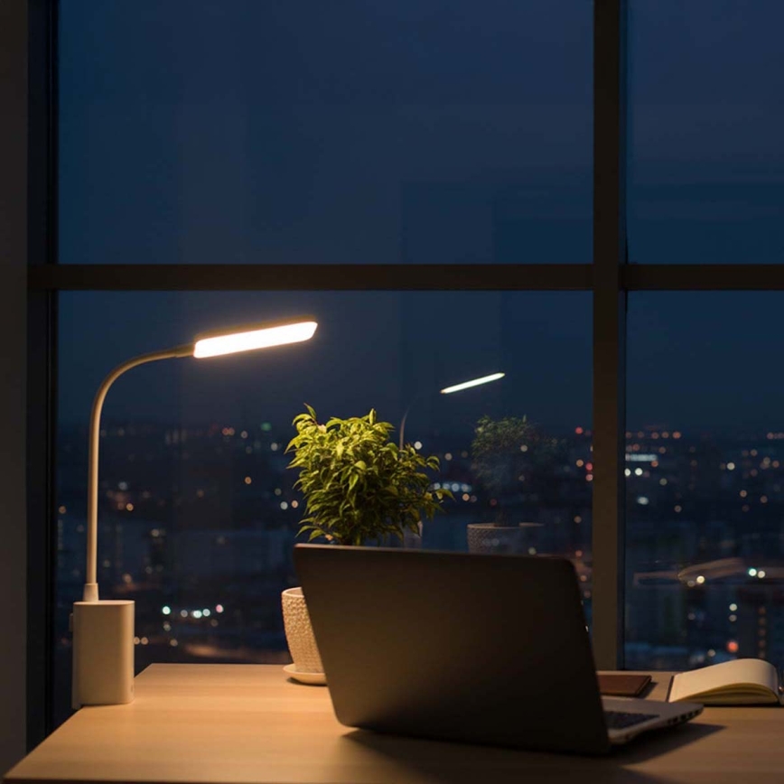 LED-himmennettävä ladattava kosketusohjattu säädettävä pöytälamppu klipsillä LED/5W/1200 mAh valkoinen