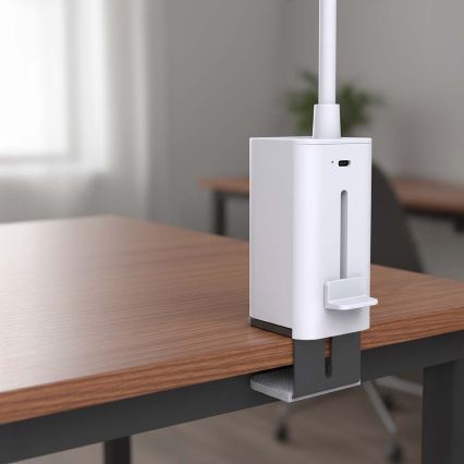 LED-himmennettävä ladattava kosketusohjattu säädettävä pöytälamppu klipsillä LED/5W/1200 mAh valkoinen