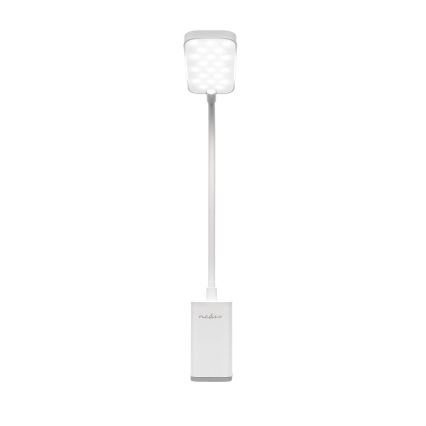 LED-himmennettävä ladattava kosketusohjattu säädettävä pöytälamppu klipsillä LED/5W/1200 mAh valkoinen