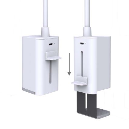 LED-himmennettävä ladattava kosketusohjattu säädettävä pöytälamppu klipsillä LED/5W/1200 mAh valkoinen