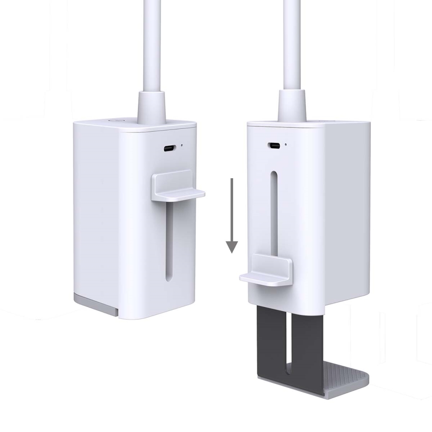 LED-himmennettävä ladattava kosketusohjattu säädettävä pöytälamppu klipsillä LED/5W/1200 mAh valkoinen