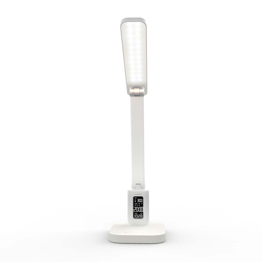 LED himmennettävä ladattava kosketusohjattu pöytälamppu näytöllä LED/7,5W/1200 mAh 3000/4000/5700K CRI 90 valkoinen