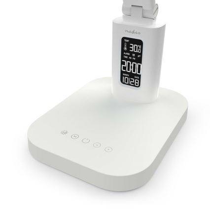 LED himmennettävä ladattava kosketusohjattu pöytälamppu näytöllä LED/7,5W/1200 mAh 3000/4000/5700K CRI 90 valkoinen