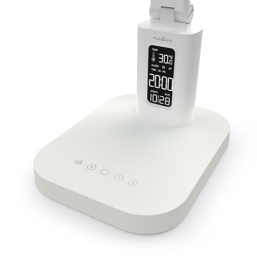 LED himmennettävä ladattava kosketusohjattu pöytälamppu näytöllä LED/7,5W/1200 mAh 3000/4000/5700K CRI 90 valkoinen