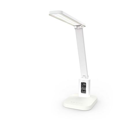 LED himmennettävä ladattava kosketusohjattu pöytälamppu näytöllä LED/7,5W/1200 mAh 3000/4000/5700K CRI 90 valkoinen