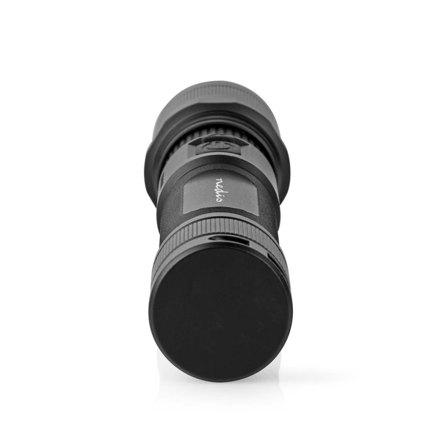 LED-himennettävä ladattava alumiinirunkoinen taskulamppu LED/10W/5V 2200 mAh IPX4 musta