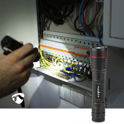 Himmennettävä ladattava alumiininen LED-taskulamppu LED/10W/5V 2200 mAh IPX7 musta