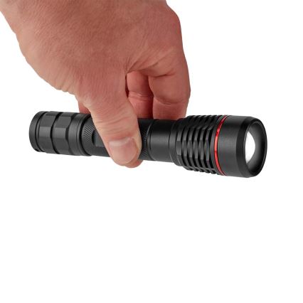 Himmennettävä ladattava alumiininen LED-taskulamppu LED/10W/5V 2200 mAh IPX7 musta