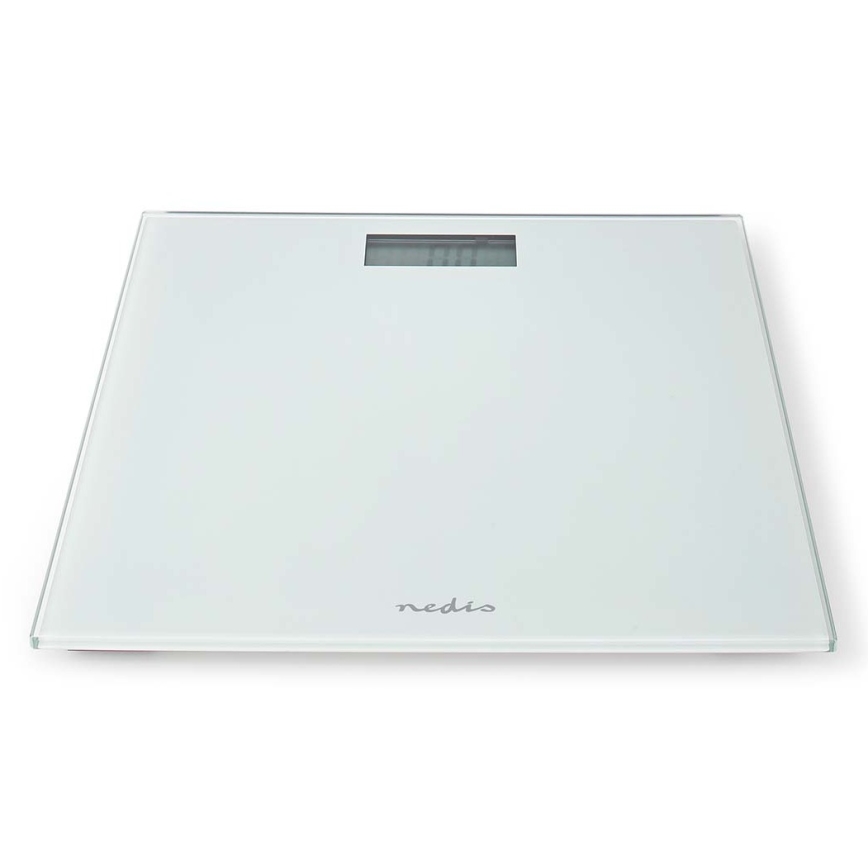 Digitaalinen henkilövaaka, toimii yhdellä CR2032-paristolla, valkoinen