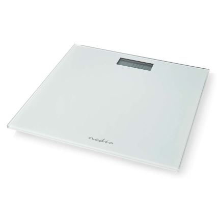 Digitaalinen henkilövaaka, toimii yhdellä CR2032-paristolla, valkoinen