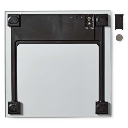 Digitaalinen henkilövaaka, toimii yhdellä CR2032-paristolla, valkoinen