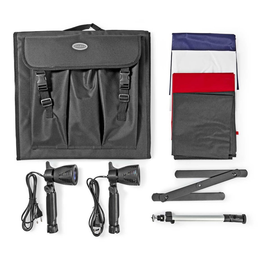 Kannettava LED-valokuvastudio 2xGU10/5W/230V